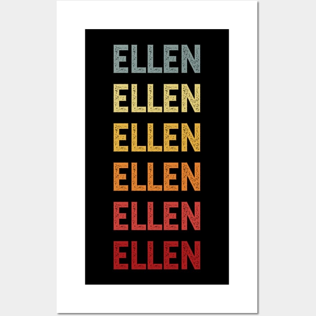 Ellen Name Vintage Retro Gift Named Ellen Wall Art by CoolDesignsDz